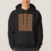 Cream Tartan Mannen Basic Hooded Sweatshirt (Voorkant)