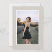 Cream Taupe Coquette Bow Grad Party Kaart (Achterkant)