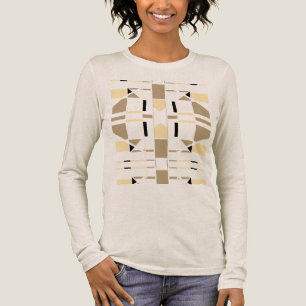 Cream Taupe Zwart Geometrische Zuidwest MCM Look Tri-Blend Shirt