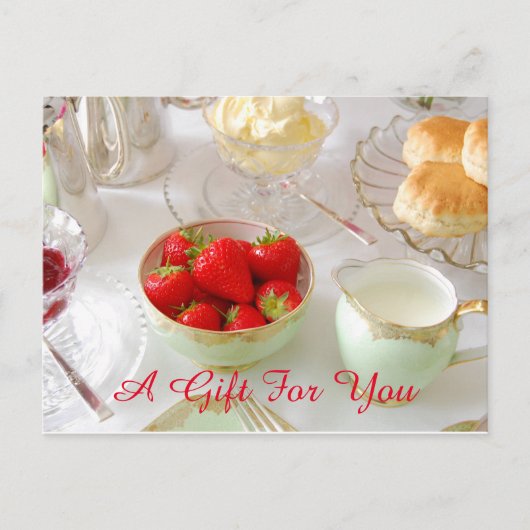 Cream Tea Cadeaubon Briefkaart (Voorkant)