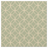 Cream Tea Circles on Sage Green Stof (Close Up)