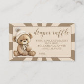 Cream teddy-baby showers met een luidop informatiekaartje (Voorkant)