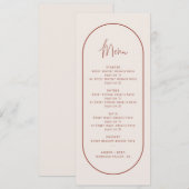 Cream Terracotta Geo Double Arch Wedding Menu Kaar Kaart (Voorkant / Achterkant)