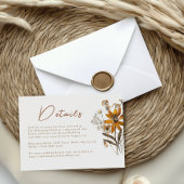 Cream & Terracotta Wildflower Boho Wedding Details Informatiekaartje