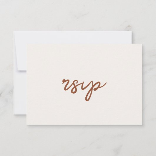 Cream & Terracotta Wildflower Boho Wedding RSVP (Achterkant)