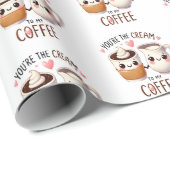 Cream to My Coffee Love Gift Wrapping Paper Cadeaupapier (Rol Hoek)