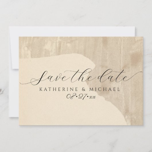 Cream tone Wedding Save The Date (Voorkant)