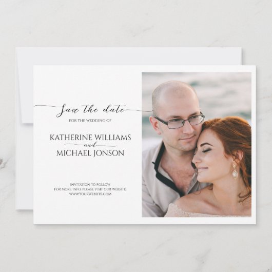 Cream tone Wedding Save The Date (Achterkant)