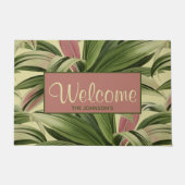 Cream  Tropical Palm Deurmat (Voorkant)