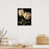 Cream Tulip Flowers Art Print Poster (Keuken)