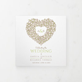 Cream tulips hartverhaal toewijding bruiloft drieluik programma