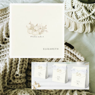 Cream Twins & Baby's Maken 4 Pompoenen Douche Servet