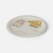 Cream Twins Boho Baby shower Papieren Bordje (Gekanteld)