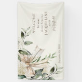 Cream Tying The Knot Bow Shower Welkom Teken Spandoek (Verticaal)