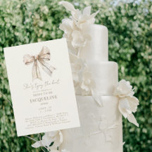 Cream Tying The Knot Bow Wedding Shower