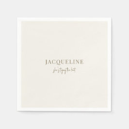 Cream Tying The Knot Cocktail Servet