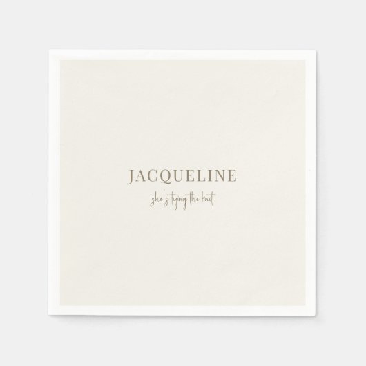 Cream Tying The Knot Cocktail Servet (Voorkant)