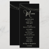 Cream Typografie 32, Zwarte Licht Strings Menu (Voorkant / Achterkant)