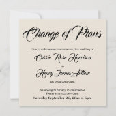 Cream uitgesteld bruiloft verandering van plannen  kaart (Voorkant)