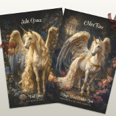  Cream Unicorn Pegasus Floral Fantasy Inpakpapier Vel