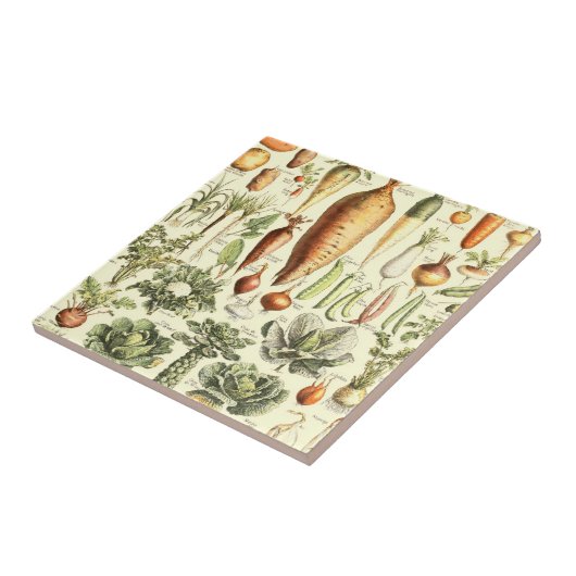  Cream Vegetables Pattern Tegeltje (Zijkant)