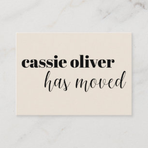 Cream verandering van adres Kaart: Single Person K Visitekaartje