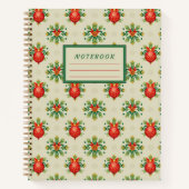 Cream Vintage Ornaments Hardcover Christmas Journa Notitieboek (Voorkant)