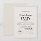 Cream Vintage Poster Bachelorette uitnodiging (Voorkant / Achterkant)