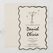 Cream Vintage Wedding Kaart (Voorkant / Achterkant)