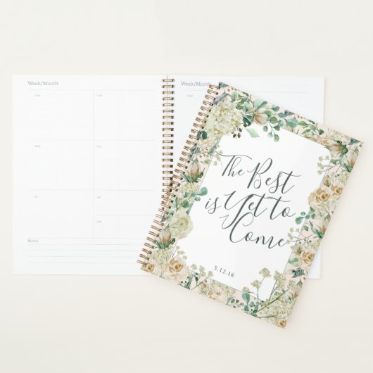 Cream  Waterverf Floral Wedding Journal Planner (Display)