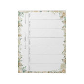 Cream Waterverf Floral Weekly Planner Notitieblok (Linkerzijde)