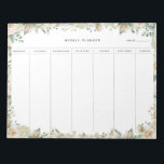 Cream Waterverf Floral Weekly Planner Notitieblok<br><div class="desc"></div>