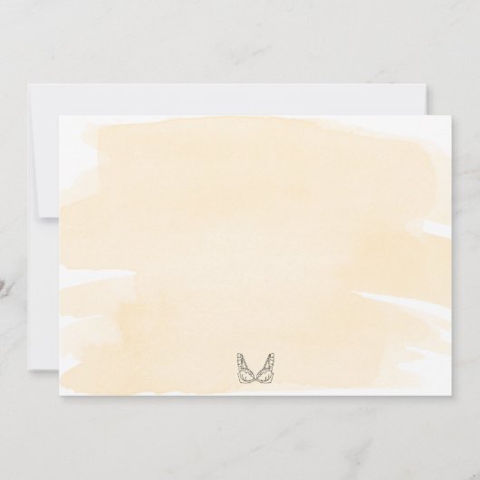 Cream Waterverf Gouden Lingerie Party Vrijgezellen Kaart (Achterkant)
