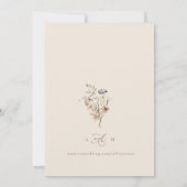 Cream Waterverf Wildbloemen Kalligrafie Bruiloft Kaart (Achterkant)