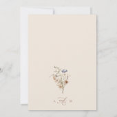 Cream Waterverf Wildbloemen Kalligrafie Bruiloft Save The Date (Achterkant)
