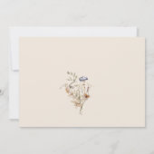 Cream Waterverf Wildflower Kalligrafie Bedankkaart (Achterkant)