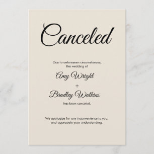 Cream Wedding Annuled Announge Elegant Card Kaart