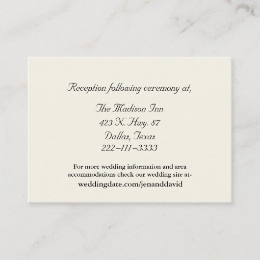 Cream Wedding Enclosure kaarten (Voorkant)