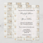 Cream White Beige Boho Hearts Wedding Kaart (Voorkant / Achterkant)