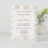 Cream White Beige Boho Hearts Wedding Kaart (Staand voorkant)