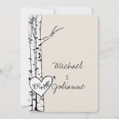Cream White Birch Trees Wedding Kaart (Voorkant)