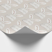 Cream White Bunny Ear Hats Christmas Cadeaupapier (Hoek)