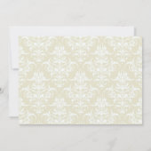 Cream & White Damask Sip en zie uitnodiging (Achterkant)