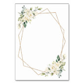 Cream White Flowers, Boho, Baptism Table Numbers Kaart (Achterkant)