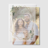 Cream White Flowers, Boho, First Holy Communion Vellum Uitnodigingen (Offset (Koppel))