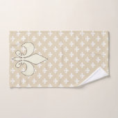 Cream & White French Fleur de Lis Bad Handdoek (Handdoek)