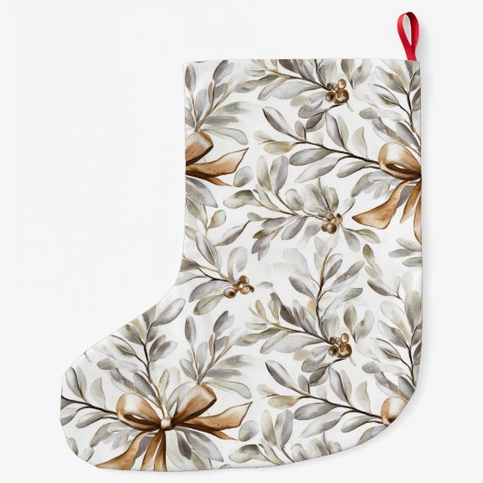 Cream White Gingerbread Bows   Grote Kerstsok (Achterkant)