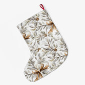 Cream White Gingerbread Bows   Grote Kerstsok (Achterkant (Hangend))