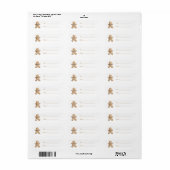 Cream White Gingerbread Cookie Christmas   Etiket (Full Sheet)
