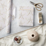 Cream White Gold Starfish Beach Vrijgezellenfeest Cadeaupapier<br><div class="desc">Cream White Gold Starfish Beach Vrijgezellenfeest</div>